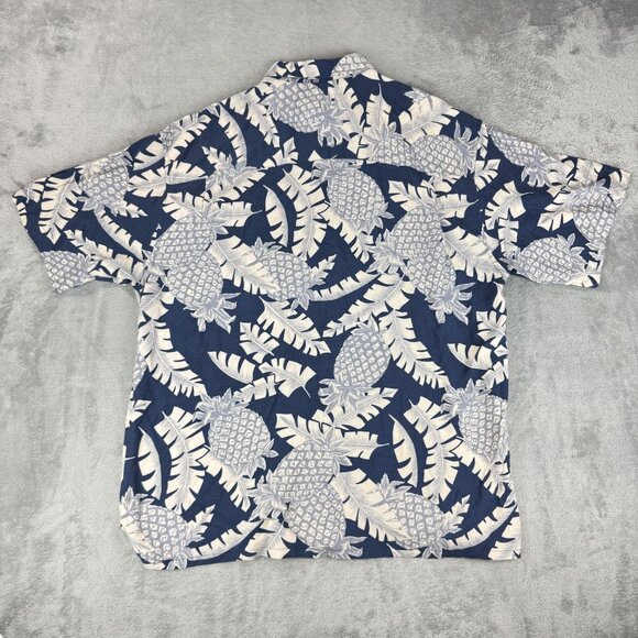 Kaylua Bay Resortwear Pineapple AOP Mens 100% Rayon Hawaiian Tropical Camp Shirt - Picture 3 of 7